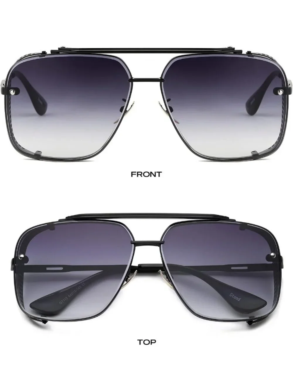 Oversized Square Aviator Sunglasses | Retro Gradient Lenses, Steampunk Style